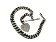 A very heavy silver antique Albert chain, 129g.