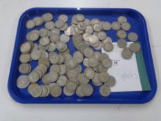 A George III Crown together with approximately 143 pre 1947 silver half crowns, 1845g.