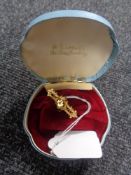 A 15ct gold antique brooch set with a diamond, weight 3.7g.