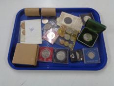 A collection of coins to include commemorative Crowns, Guernsey 10 shilling piece,