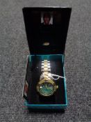 A Limited Edition Giorgio Armani stainless steel gentleman's wristwatch, boxed.