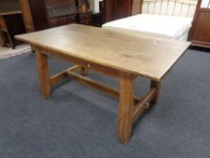 A 20th century oak refectory dining table