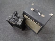 A Fender Frontman guitar amplifier and an Elevation amp.