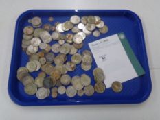 A collection of pre 1947 silver coins including half crowns, shillings,