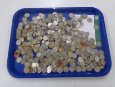 A large collection of pre 1947 silver one shillings, approximately 1886g.