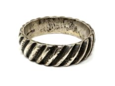 A heavy silver bangle, 186g.