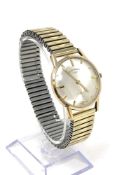 A gent's 9ct gold Rotary manual wind wristwatch on plated expanding strap