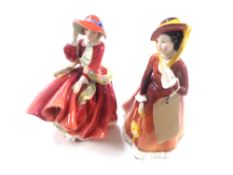 Two Royal Doulton figures, Julia HN2705 and Top O' Hill HN1834.