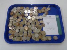 Approximately 199 two shilling pre 1947 silver coins, 2181g.