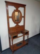 An Edwardian mahogany mirrored hall stand (a/f).