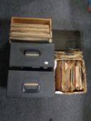 Four cases and a box of vinyl 78's