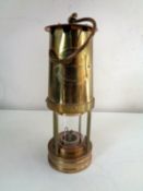 A brass Blaydon General Mining miner's lamp