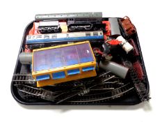 A tray containing boxed and unboxed Hornby rolling stock to include Engine 61572 with tender,