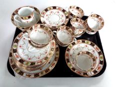 A tray of 19th century china tea service