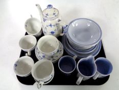 A tray of eleven pieces of Hornsea Tapestry tea and dinner chain together with a further thirteen