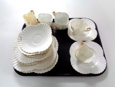 A tray containing a 27 piece Foley bone china tea service.