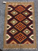 A Maimana kilim rug, 91 x 61 cm.