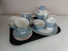 A tray of twenty one piece Royal Doulton Rose Elegance bone china tea service