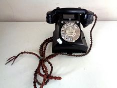 A black Bakelite GPO telephone