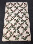 A Kashmiri hand stitched wool rug 140 x 85 cm.