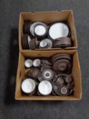 Two boxes containing Hornsea Vitramic tea and dinner ware.