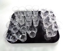 A tray of assorted drinking glasses