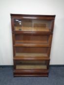 An Edwardian mahogany Amyl four section stacking bookcase.