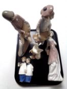 A tray of two Nao figures of painters,