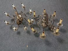 Two eight branch chandeliers.