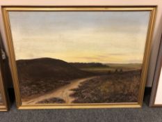 M Espessen : View across a moorland, oil on canvas, 99 x 75 cm, framed.
