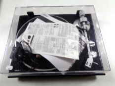 A Teac TN-300 analog turntable.