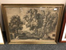 A 19th century engraving, Serenissimo Principi, 75 x 57 cm, framed.