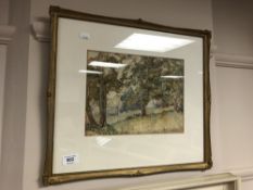 20th century school : Trees on a hillside, watercolour, 28 x 21 cm, signed Taylor, framed.