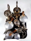 A five piece Picquot tea service together with five further pieces of plated tea ware.