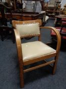 A mid 20th century beech Bentwood armchair.