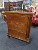 A 19th century mahogany three drawer chest.