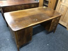 A continental stained beech writing desk