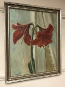 Continental school : A still life with flowers, oil on board, 33 x 40 cm, framed.