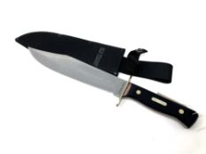 An Old Timber Schrade hunting knife, stamped 