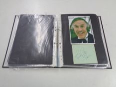 An album containing a collection of autographs, 20th century TV stars, Johnny Briggs, Danny Larue,