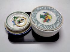 A tray containing a quantity of Port Meirion Botanic Garden plates,