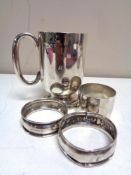 A silver mug, Birmingham hallmarks,