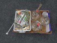 A box containing a quantity of glass,