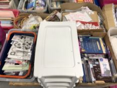 A pallet containing a large quantity of craft materials including stencils,