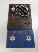 Four cast iron railway plaques