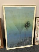 Continental school : Underwater fantasy landscape, oil on board, 39 x 60 cm, framed.