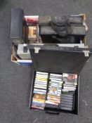 A box containing a large quantity of musical cassette tapes