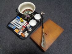 A tray containing miscellaneous to include boxed Ronson lighter,