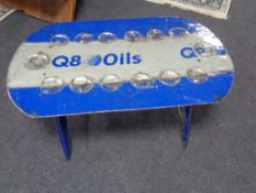 An upcycled oil drum coffee table