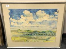 Continental school : A farm landscape, watercolour,